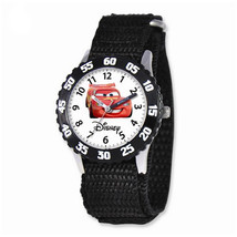 Disney Cars Lightning McQueen Black Hook and Loop Band Time Teacher Watch - £32.39 GBP