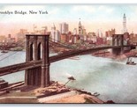 Brooklyn Ponte New York Città Ny Nyc Unp Non Usato DB Cartolina P27 - £10.02 GBP