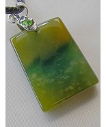 Icy Ice Bluish Green Snowflake Cotton Jadeite Jade Peace &amp; Calm Pendant ... - $680.00