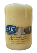 Candle-Lite Fresh Expressions Candle W/ Essential Oils 2.75&quot; x 4&quot; Pure Vanilla - £12.65 GBP
