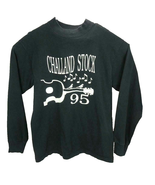 Long Sleeve T-Shirt Size M Black Fruit of Loom 1995 Made USA Music Vinta... - £10.16 GBP