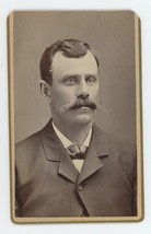 Antique ID&#39;d CDV Circa 1870s Handsome Man Named Uncle Henry In Suit  Lyons, KS - £11.01 GBP