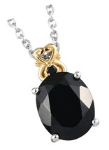Genuine Black Tourmaline and Stone Pendant Necklace For 925 - $109.95
