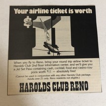 1982 Harold’s Club Reno Vintage Print Ad Advertisement pa15 - £5.34 GBP