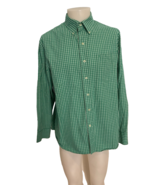 Izod Men's Button Down Shirt Green Checked Large - $18.04