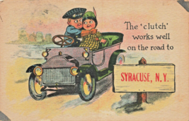 The Clutch Works Well On The Road To Syracuse New YORK~1913 Romance Postcard - £7.97 GBP