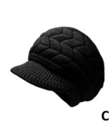 Oversized Visor Beanie Hat Women Winter Knit Fashion Cap With Army Style... - $17.58 CAD