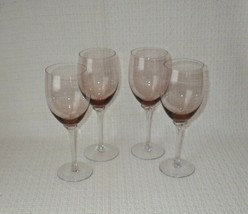 Gorham Crystal PASTELLE ORCHID Water Goblets Glasses Handcrafted in France (4) - £27.37 GBP