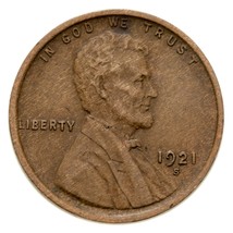 1921-S 1C Lincoln Cent in Extra Fine Condition, All Brown Color, Strong Detail - £35.31 GBP