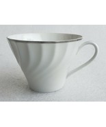 (1) Norleans Estate Fine China White Tea Cup Swirled Rim Platinum Trim - $40.60 CAD