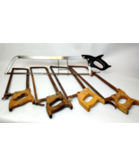 5 Vintage Butcher Meat Bone Saws Shapleigh Disston Pittsburg Erie Hallow... - $128.69
