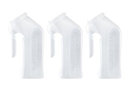 3 Pcs - Male Urinal Urine Pee Bottle With Cover Lid 1 Quart, 1000 mL - $11.75