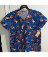 Halloween Scrub Top Dog  Pumpkin Love what You Wear Unisex LRG - $144.74 MXN