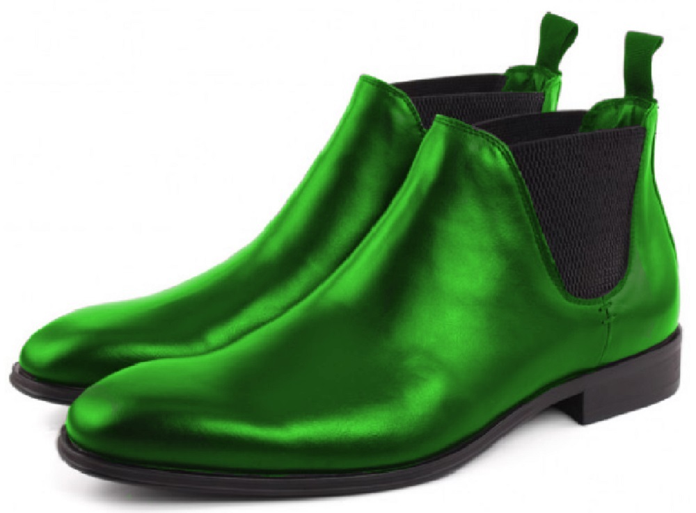 PREMIUM BOOTS MADE TO ORDER GREEN COLOR STERLING LEATHER MEN CHELSEA BOOTS