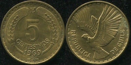 Chile 5 Centesimos. 1969 (Coin KM#190. Unc) - £1.49 GBP