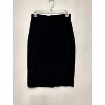 Banana Republic Black Straight Knee Length Skirt Wool Blend Petite 4 - £13.28 GBP