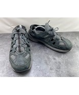 Orthofeet Sandal Men 12 EEEE 4E Wide Alpine Shoes Black Leather Fisherma... - $37.44