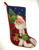 Wool Needlepoint Xmas Stocking Santa Claus Imperial Elegance VTG 1991 - £30.90 GBP