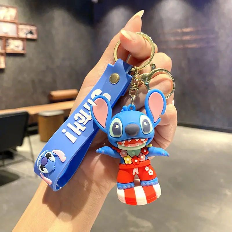 Stitch New Figures Keychain Guitar Skateboard Pvc Doll Charm Keyring -surf - $2.10