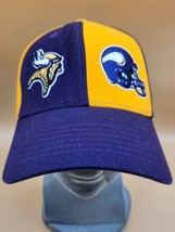 Vintage Minnesota Vikings hat split color reebok one fit nfl embroidered... - $31.44