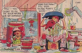 Nothing Can Dampen Our Fun 1950 Comic Postcard B15 - £2.39 GBP