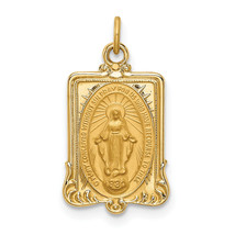 14k Solid Polished/Satin Rectangular Miraculous Medal XR1768 - $329.03