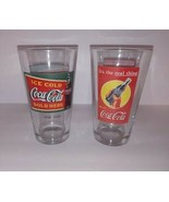 Coca-Cola Advertising Pint Glass set of 2 1920-1929 LOGO and 1930-1949 ... - £10.18 GBP