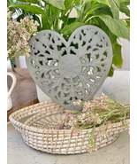 Hand Painted Grey Carved Heart - $58.84 CAD