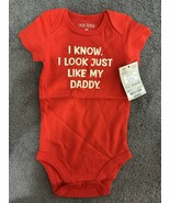 Ok!e Dokie Infant Baby Red I Look Like My Dad One Piece Outfit Size 3 Mo... - $206.79 MXN