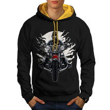 Wellcoda Ride Night Moto Biker Mens Contrast Hoodie,  Casual Jumper - £31.46 GBP