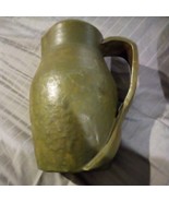Vintage Art Pottery Pitcher thick handle - $28.04