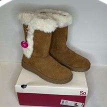 Women&#39;s Suede Boots Sophia Chestnut White Fur Lined Size 6 New w/ Tags in Box - £19.11 GBP
