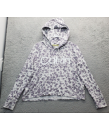 Calvin Klein Hoodie Womens M Multi Cropped Leopard Print Drawstring Perf... - $24.93