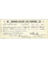 November 11, 1896 Wagner Palace Car Company, Lincoln National, Bank Chec... - $16.44 CAD