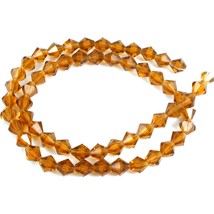 Bicone Faceted Fire Polished Chinese Crystal Beads Topaz 6mm 1 Strand - £5.23 GBP
