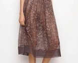 VS Very Sexy Sheer Floral Lace Midi Skirt Half Slip Cocoa Gray Pewter Si... - £16.10 GBP