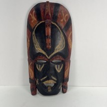 Hand Carved 12&quot; Wood Tribal Mask from Kenya Hand Painted Wall Decor - $27.66
