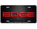 Ford Edge Text Inspired Art Red on Mesh FLAT Aluminum Novelty License Ta... - $17.99