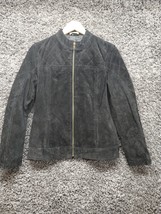 NWT Ruffhewn Ruff Hewn Leather Jacket Women Medium Black Full Zip Well Worn - £21.73 GBP