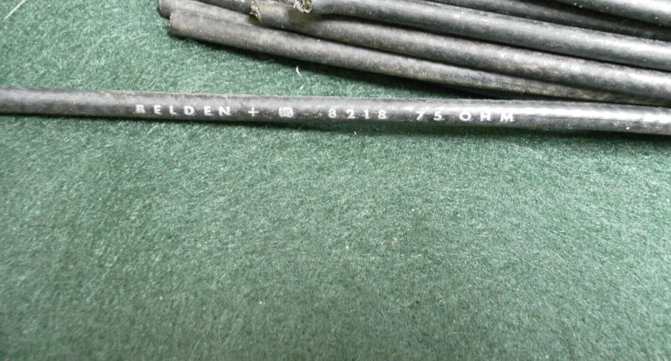 5 PCS 12&quot;   8218 Belden Coaxial Cables 75 OHM 27AWG 1C SHIELD  BLACK - $6.92