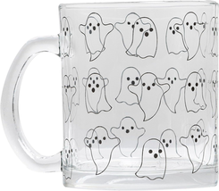 Glass Ghost Mug, Home Décor, Coffee and Tea Glass Mug, Fall Drinkware Accessorie - £13.97 GBP