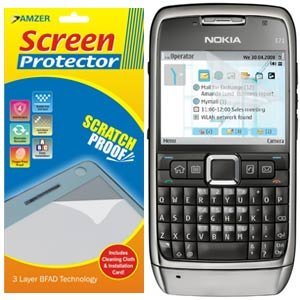 Amzer Super Clear Screen Protector with Cleaning Cloth for Nokia E71 - $5.98