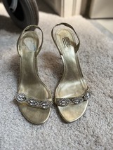 Pelle Moda Women&#39;s Crystal Open Toe Ankle Strap High Heel Shoes Size 9.5 M - £29.36 GBP