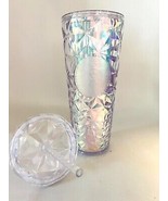 NEW! Starbucks Prism Diamond Iridescent Unicorn Clear Cold Cup 24oz Vent... - £70.08 GBP