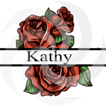 Flower Split Monogram Kathy 103smp-Digital Clipart-Art Clip-Gift Cards-P... - $0.99