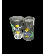 2 CORONA EXTRA Cerveza Beer 16 oz Pint Glass Iconic Palm Tree &amp; Sun Desi... - $240.75 MXN
