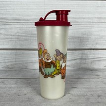 Vintage Disney Tupperware 7 Dwarves 16oz Water Bottle Tumbler w/ Lid 510... - £3.95 GBP
