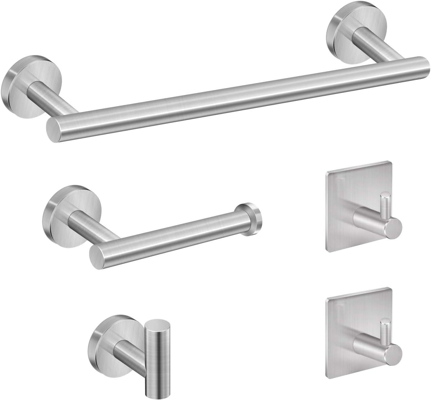 Tudoccy 5-Pieces Bathroom Hardware Set Brushed Nickel Sus304 Stainless S... - $35.95