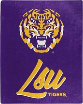 NCAA LSU Tigers Royal Plush Raschel Throw Blanket Signature Design 50x60 - $39.99