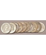 LOT OF 10 COINS GERMANY 5 MARK SILVER UNC COIN 1966 D LEIBNIZ INVESTMENT... - $381.44 CAD